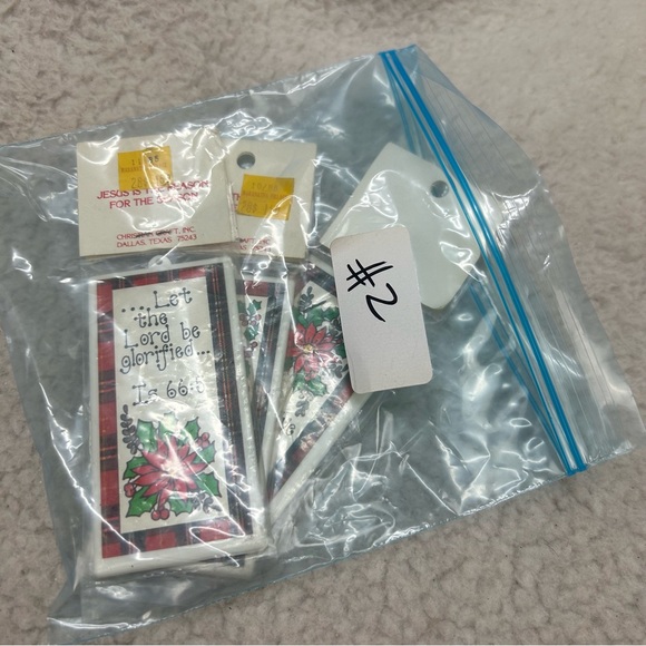3 Praise Christmas ornaments plastic 4" Jesus is the reason vintage bag #2 - Picture 12 of 12